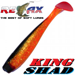 Relax King Shad Gummifisch ca. 11cm 4 Farbe Clear Orange Glitter Schwarz RT Zanderköder
