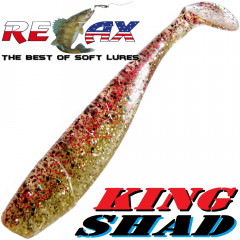 Relax King Shad Gummifisch ca. 11cm 4 Farbe Clear Rotglitter Kristallglitter 5 Stück im Set Zanderköder