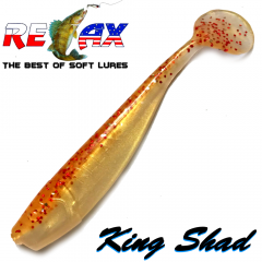 Relax King Shad Gummifisch ca. 11cm 4 Farbe Perl Amber Glitter 5 Stück im Set Zanderköder