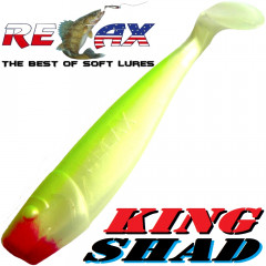 Relax King Shad Gummifisch ca. 11cm 4 Farbe Perl Chartreuse 5 Stück im Set Zanderköder