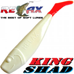 Relax King Shad Gummifisch ca. 11cm 4 Farbe Reinweiss Orange Tail Zanderköder