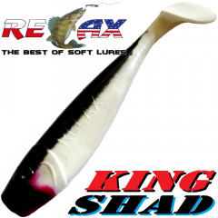 Relax King Shad Gummifisch ca. 11cm 4 Farbe Reinweiss Schwarz Zanderköder