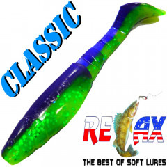 Relax Kopyto 4L 4 Classic Gummifisch 11cm Deep Blue Chartreuse Glitter 1 Stück