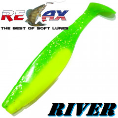 Relax Kopyto River 5 Gummifisch 12,5cm Fluogelb Fluogrün Kristall Glitter 3 Stück  im Set idealer Wels & Hechtköder