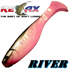 Relax Kopyto River 5 Gummifisch 12,5 cm Pink Bubblegum Schwarz 1 Stück idealer Wels & Hechtköder